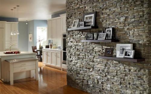 Как совместить обои и декоративный кирпич. Декоративный камень и обои