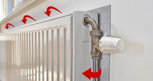 Что клеить за батареей. Отражатели тепла за батареей отопления