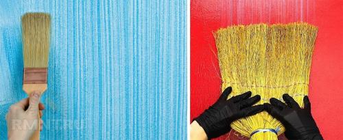Покраска стен пакетом. Декоративная покраска стен тряпкой, веником, пакетом, губкой