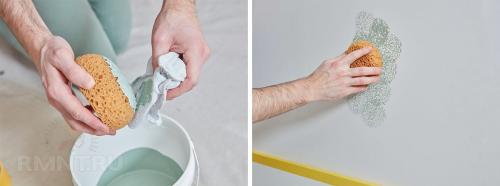 Покраска стен пакетом. Декоративная покраска стен тряпкой, веником, пакетом, губкой