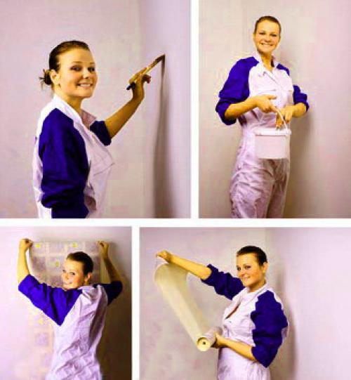 Как на побеленный потолок поклеить обои. Клеим на старую побелку 08