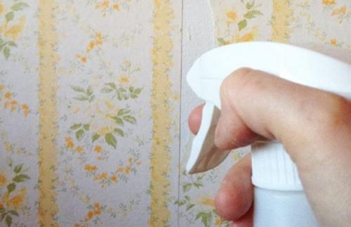 Как снять верхний слой виниловых обоев. №2. Традиционный способ: снятие обоев при помощи воды